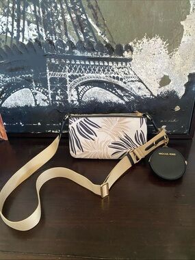 Authentic Michael Kors Leaf Pattern Crossbody Bag